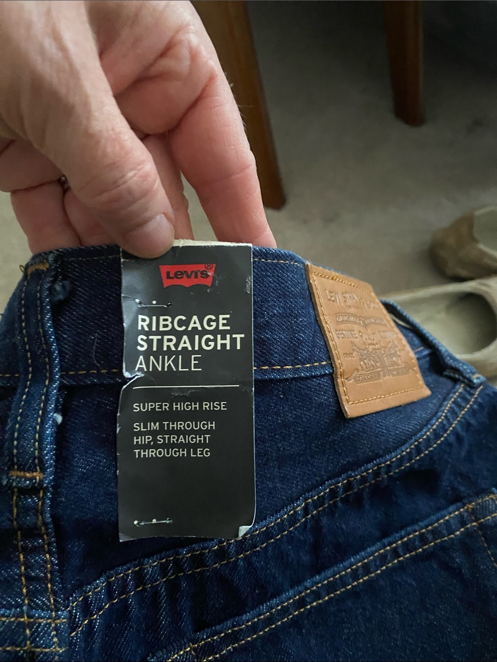 Levi's Women’s Ribcage Selvedge Straight Ankle Jeans - Indigo Blue